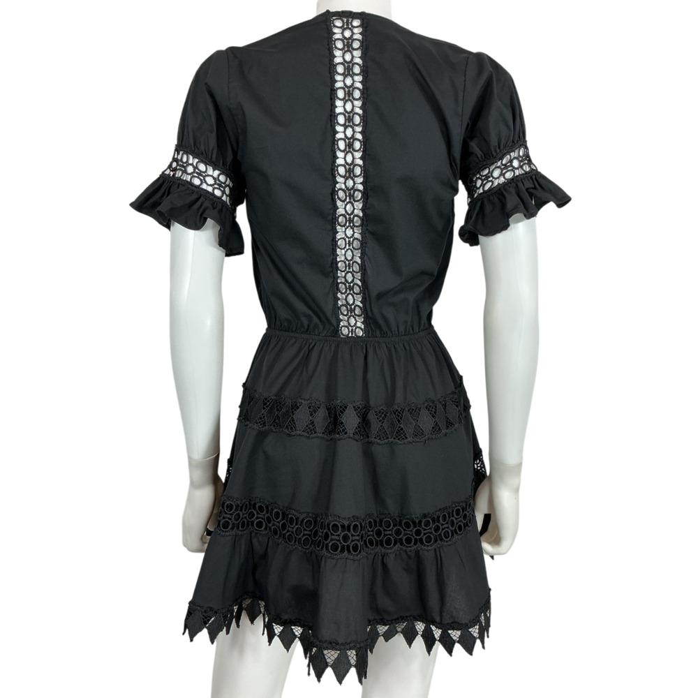 Peixoto Lace Trimmed Black Ora Mini Dress Size XS - Picture 3 of 5